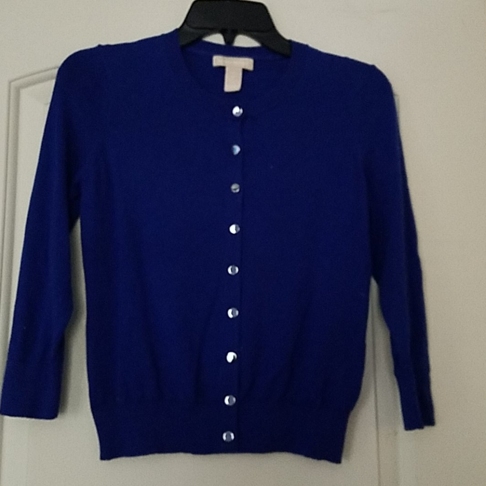 Royal blue cardigan sweater